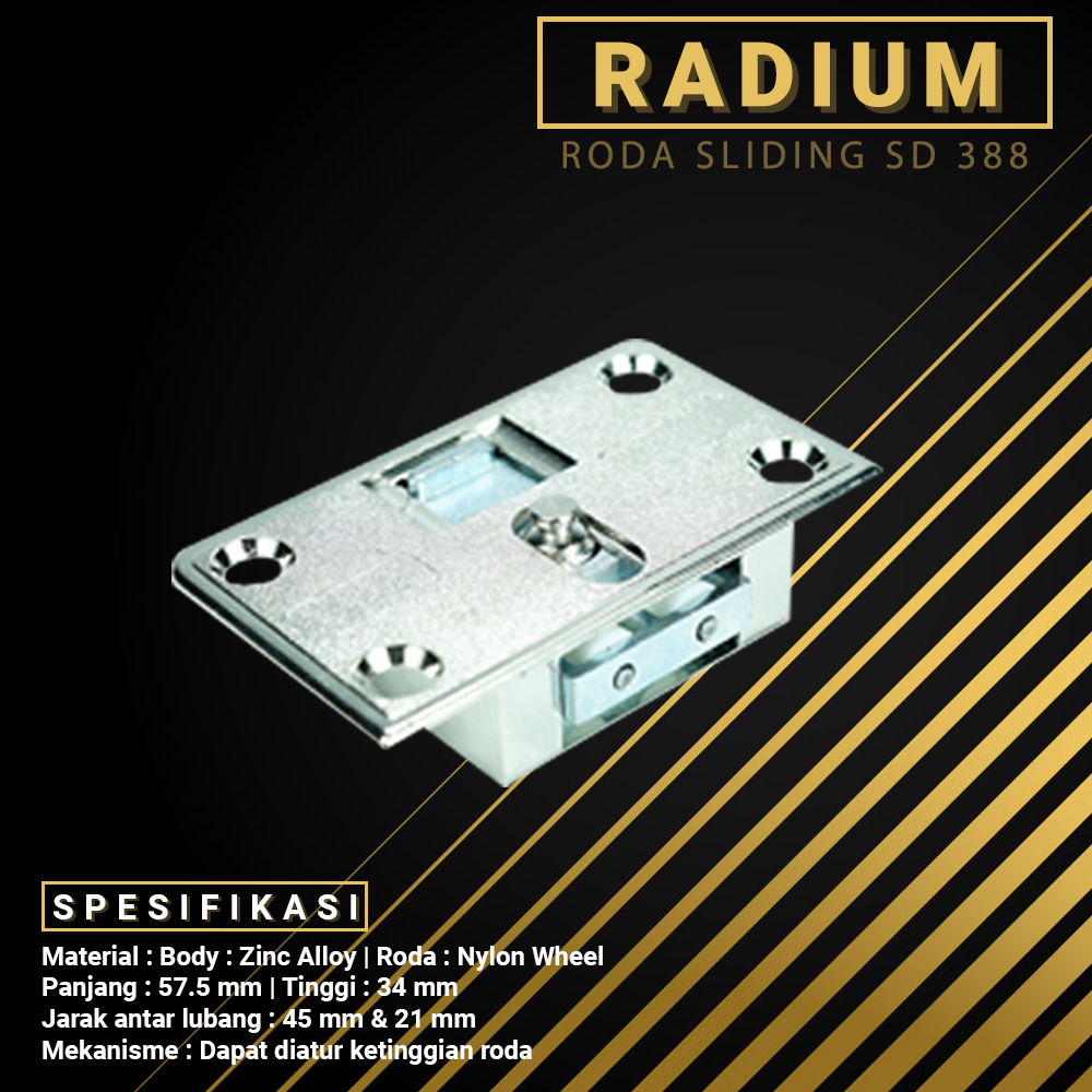 KlikMJM - RADIUM Roda Sliding Pintu Lemari Geser Rel Alumunium 388 ( SD12 )